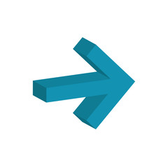blue arrow icon over white background. vector illustration