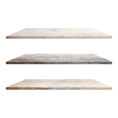 3 Concrete Shelves Table isolated on white background