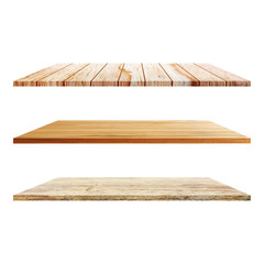 3 Wood Shelves Table isolated on white background