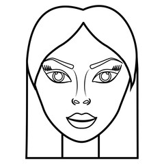 woman face icon over white background. vector illustration