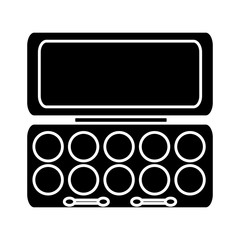 eyeshadow palette icon over white background. makeup concept. vector illustration