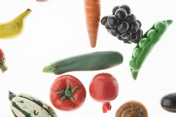 vegetables on the white