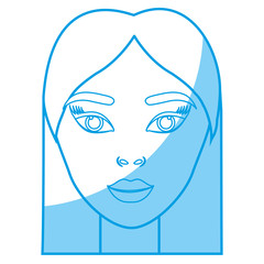 woman face icon over white background. vector illustration