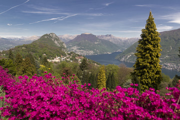 Blich vom Parco San Grato über den Luganer See im Tessin