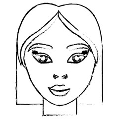 woman face icon over white background. vector illustration