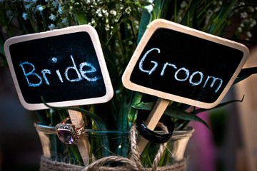 Bride Groom Chalk Sign