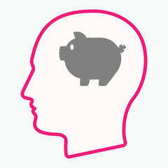 Isolated  head with a pig