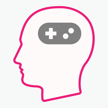 Isolated  head with a game pad
