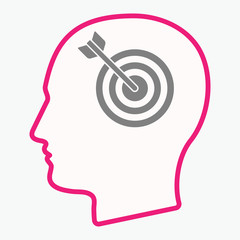 Isolated  head with a dart board