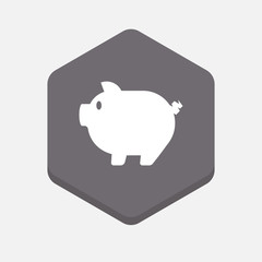 Isolated hexagonal signal with a pig