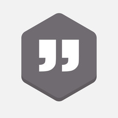 Isolated hexagonal signal with  quotes