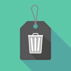 Long shadow product label with a trash can