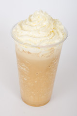 Mocha frappuccino on white background