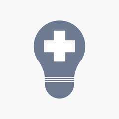 Obraz premium Isolated light bulb icon with a pharmacy sign