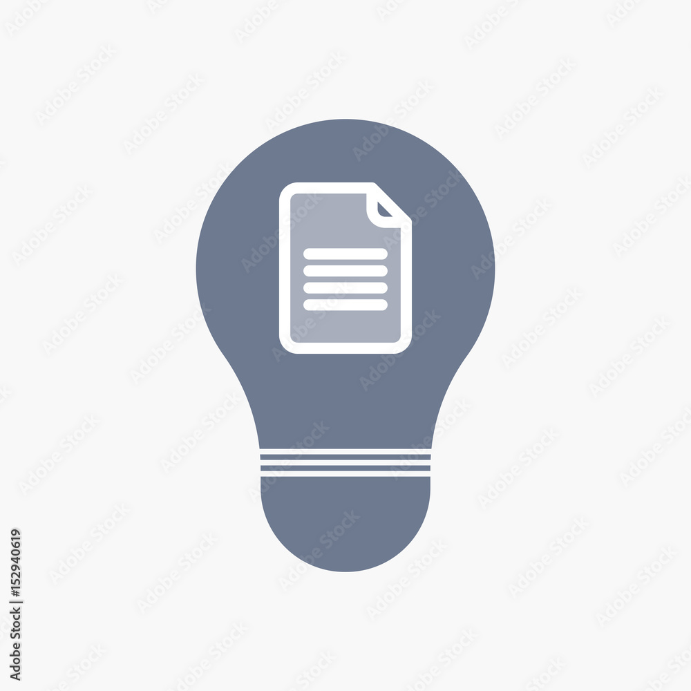 Poster isolated light bulb icon with a document