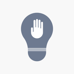 Isolated light bulb icon with a hand