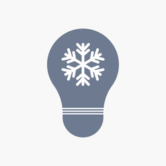Isolated light bulb icon with a snow flake