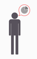 Isolated male pictogram with a pie chart