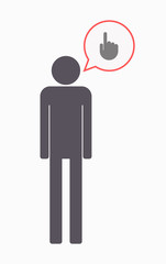 Isolated male pictogram with a pointing hand