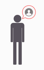 Isolated male pictogram with a male avatar