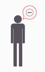 Isolated male pictogram with a subtraction sign