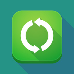 Long shadow app icon with a round recycle sign