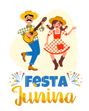 Latin American holiday, the June party of Brazil. Vector illustration