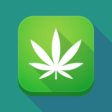Long shadow app icon with a marijuana leaf