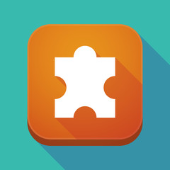 Obraz premium Long shadow app icon with a puzzle piece