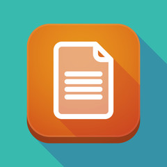 Long shadow app icon with a document
