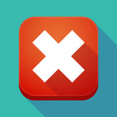 Long shadow app icon with an x sign