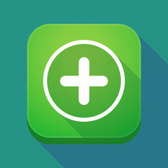 Obraz premium Long shadow app icon with a sum sign
