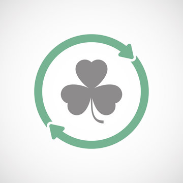 Isolated reuse icon with a clover
