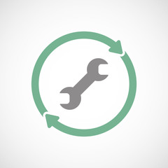 Isolated reuse icon with a wrench