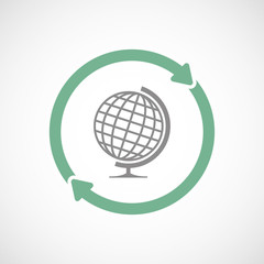 Isolated reuse icon with  a table world globe