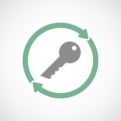 Isolated reuse icon with a key