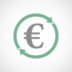 Isolated reuse icon with an euro sign