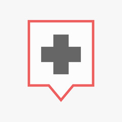 Isolated tooltip with a pharmacy sign