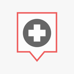 Isolated tooltip with a round pharmacy sign