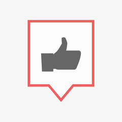 Isolated tooltip with a thumb up hand
