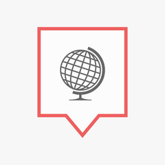 Isolated tooltip with  a table world globe