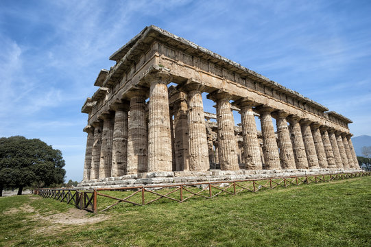 Temple of Neptune in paestum, italy