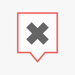 Isolated tooltip with an x sign