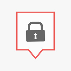 Isolated tooltip with a closed lock pad