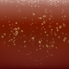 Cola Bubbles Vector Background. Texture Cola Lemonade. Delicious, Fresh Aeration, Sparkling Bubbles