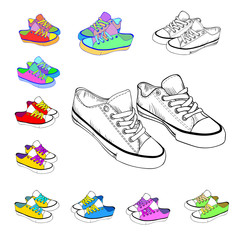 colored sneakers sketch