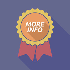 Long shadow badge with    the text MORE INFO