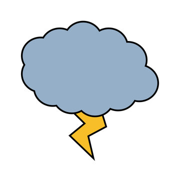 cloud and thunder icon over white background. vector illustration
