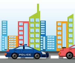 cars transiting for the city, vector illustration