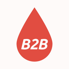 Isolated blood drop with    the text B2B